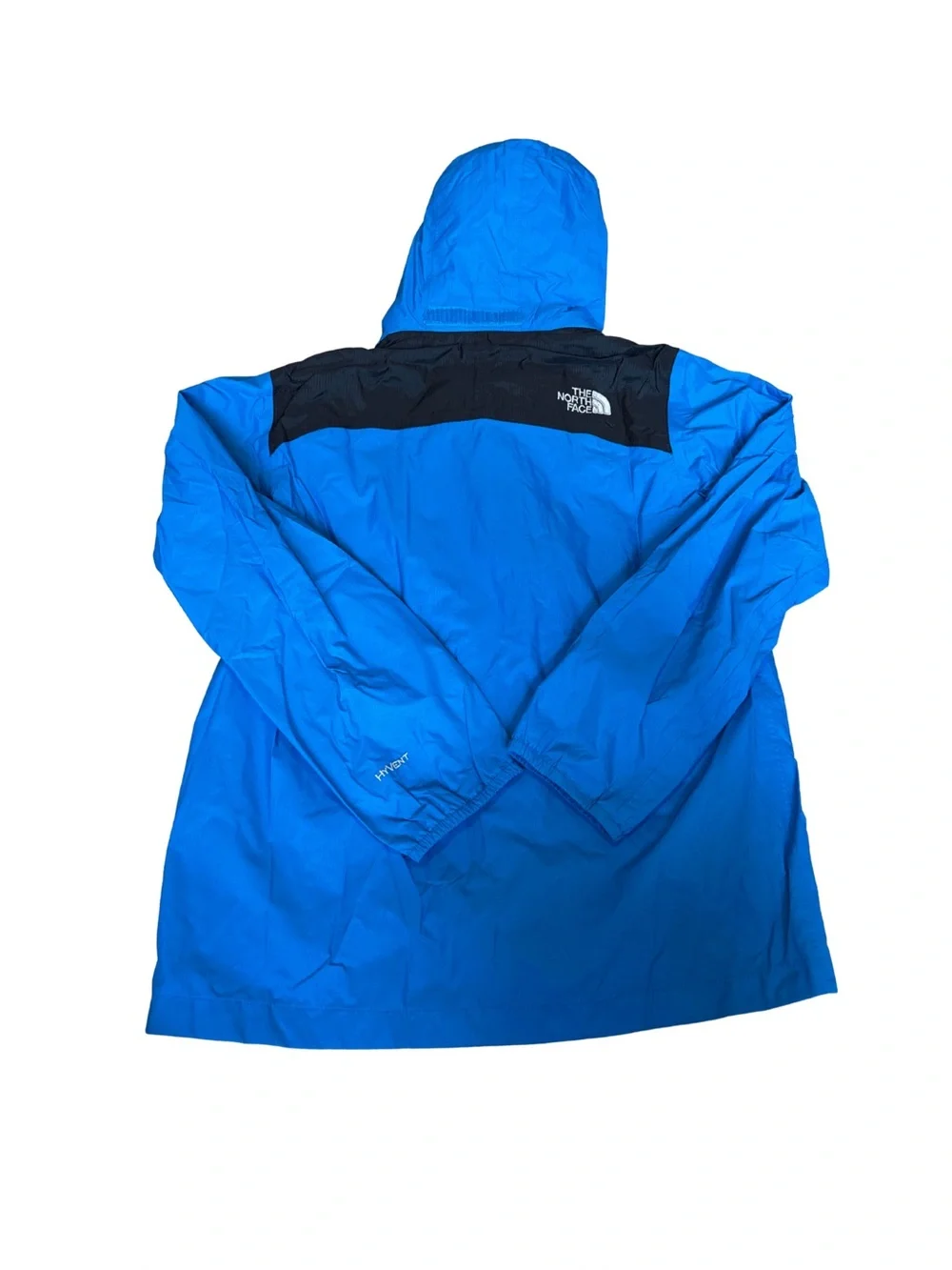 The North Face Men’s Bright Blue Hooded Raincoat with Black Yoke